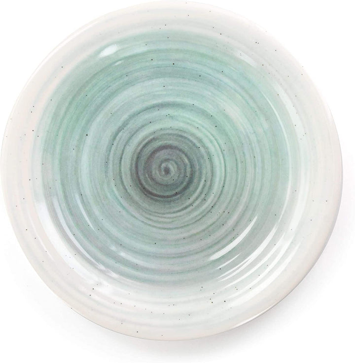 Wheel 12 Pc Lightweight Dinnerware Set Blue Textured Casual Round Piece Dishwasher Safe - Diamond Home USA