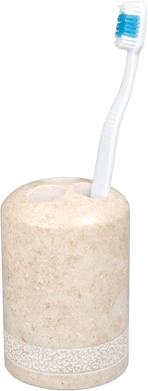 Natural Champagne Marble Stone Hand Carved Toothbrush N/ Traditional - Diamond Home USA