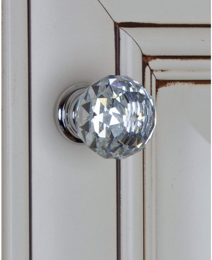 1 19 inch Clear K9 Crystal Cabinet Knobs (Pack 10) Glass - Diamond Home USA
