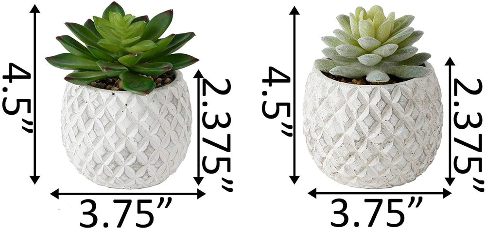 Set 2 Artificial Plant Cement Pineapple Pot One Size Handmade - Diamond Home USA
