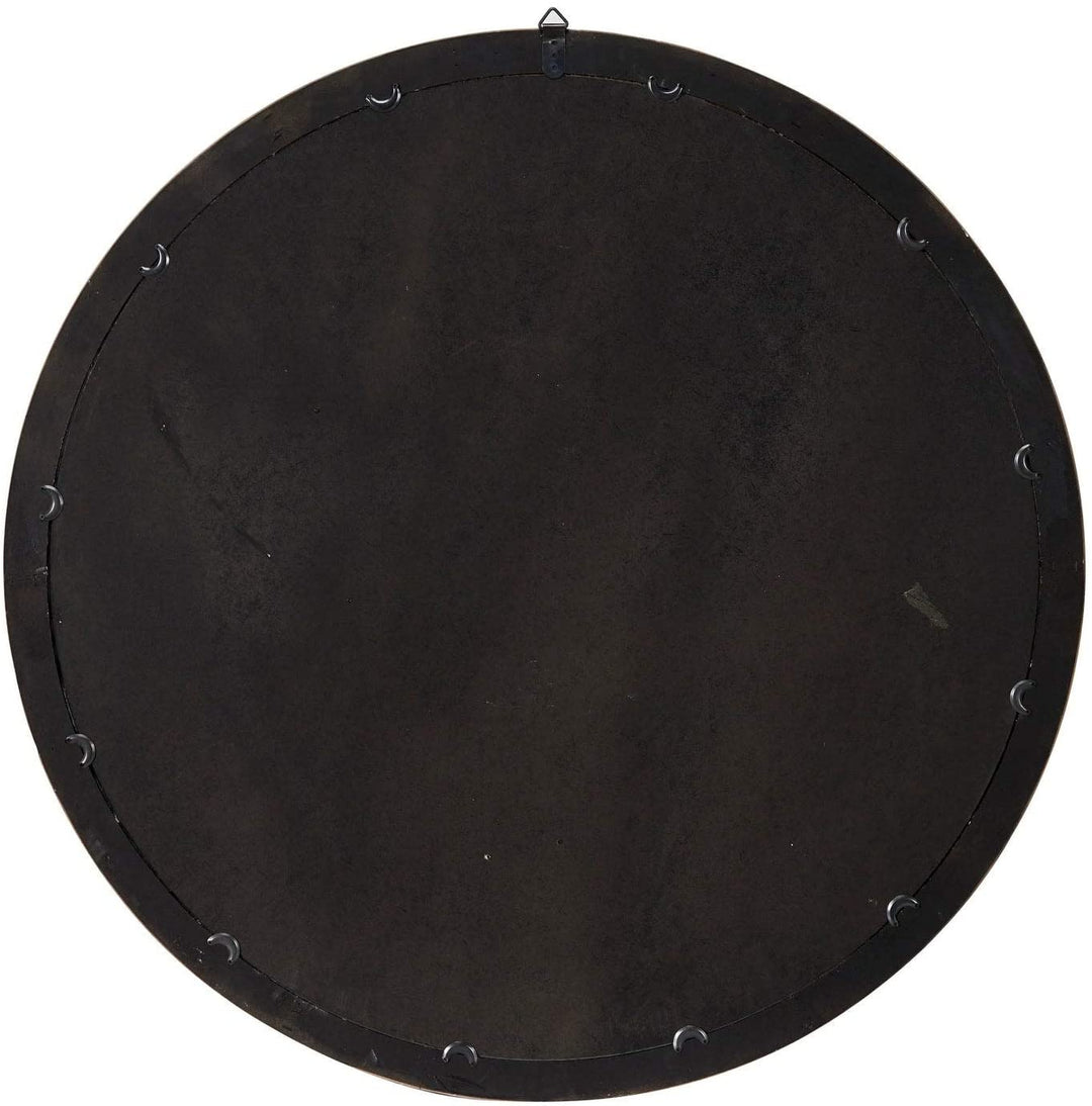Vintage Distressed Large Round Wood Wall Mirror 40 X 4 40round Brown - Diamond Home USA