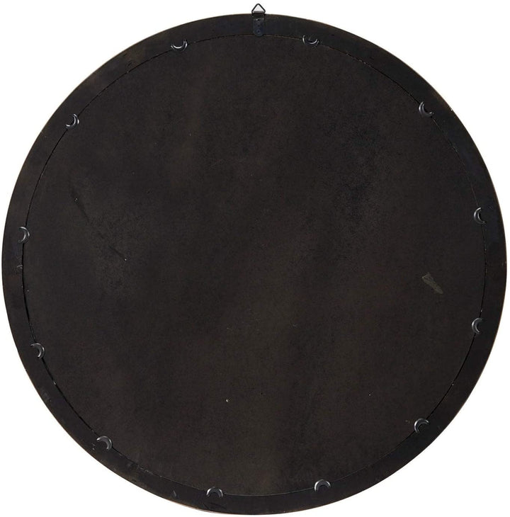 Vintage Distressed Large Round Wood Wall Mirror 40 X 4 40round Brown - Diamond Home USA