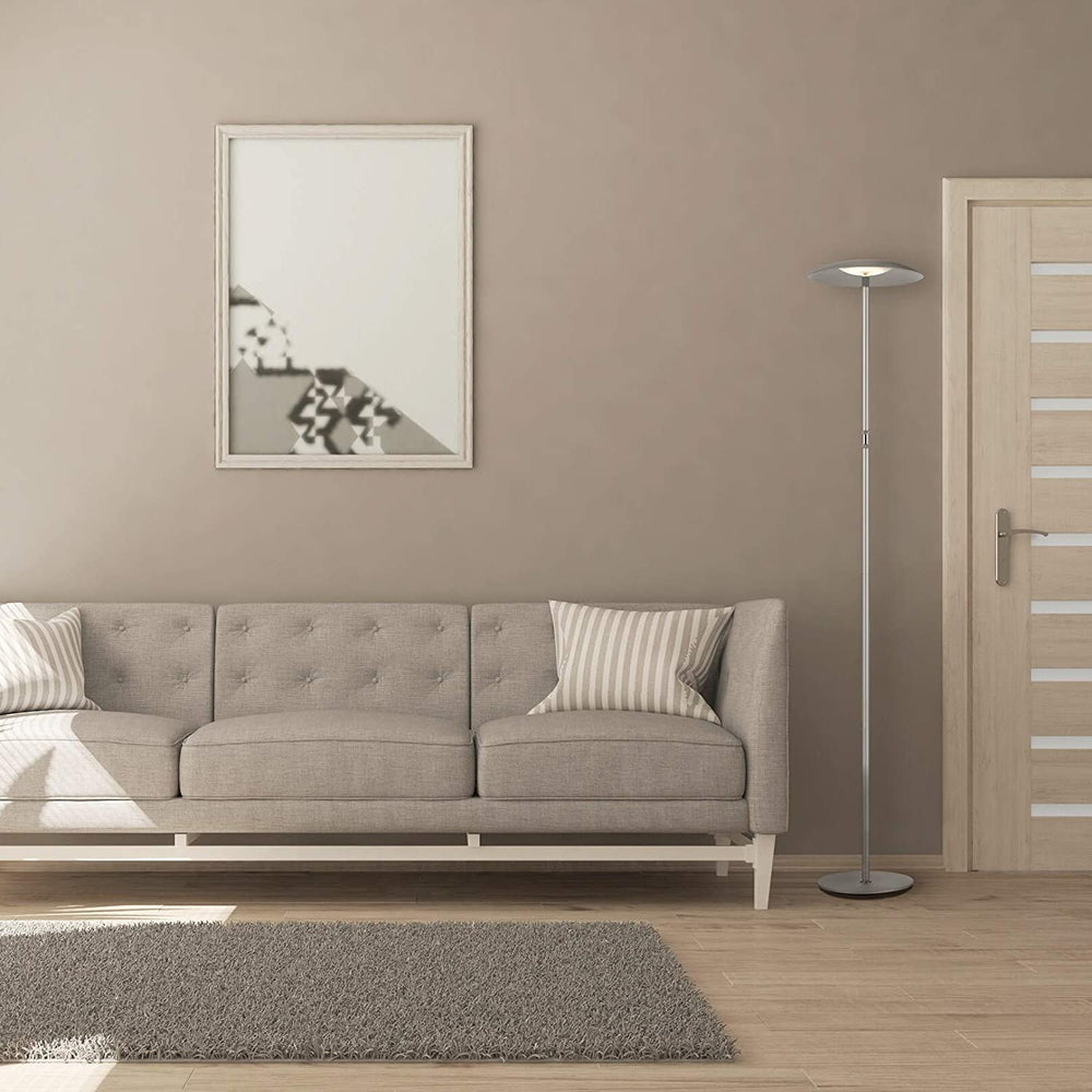 Dimmable Led Floor Lamp Silver Finish Large Lamp Mid Century Modern Bulbs Included - Diamond Home USA