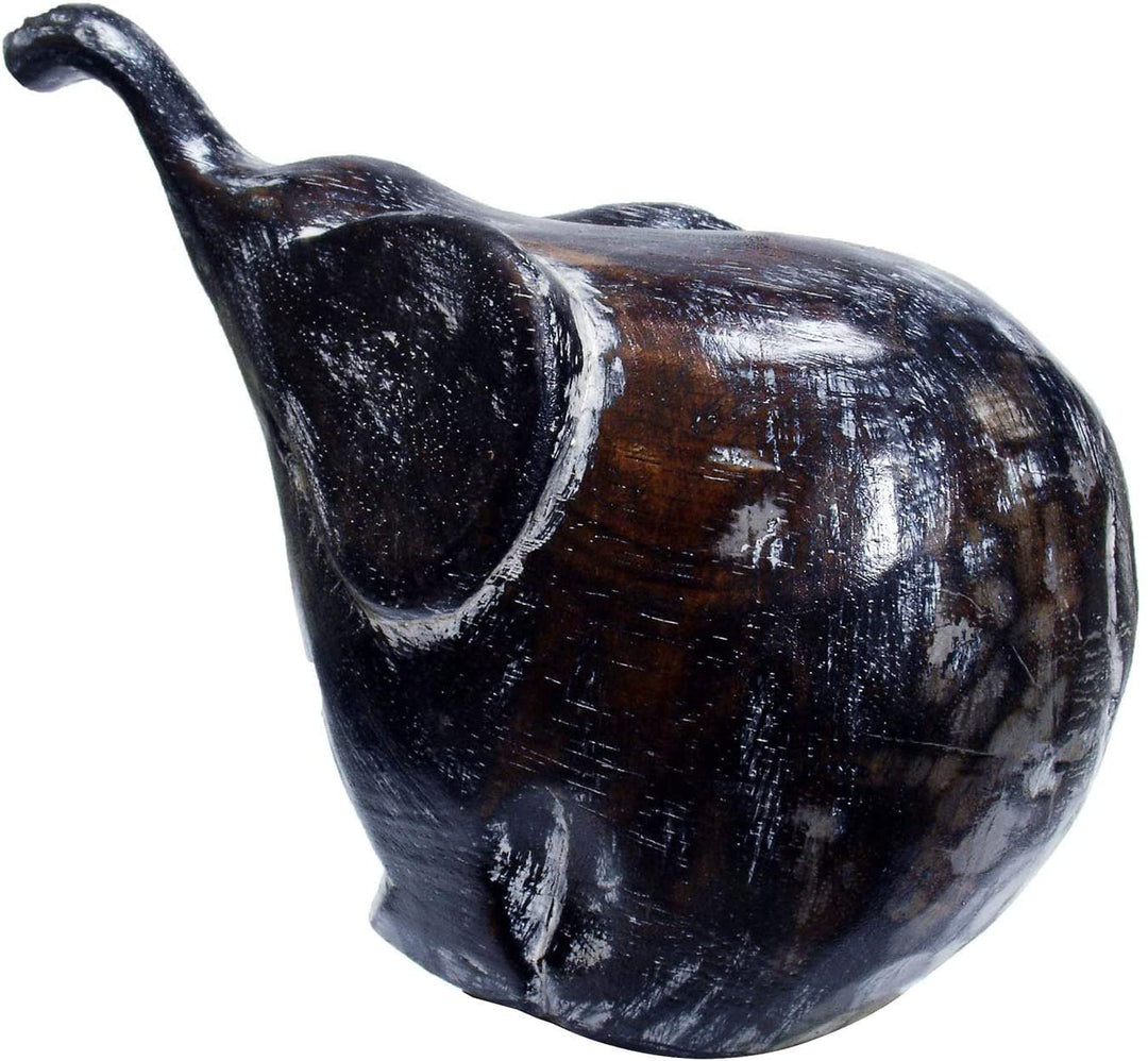 Handmade Decorative Elephant Statue (Indonesia) Black