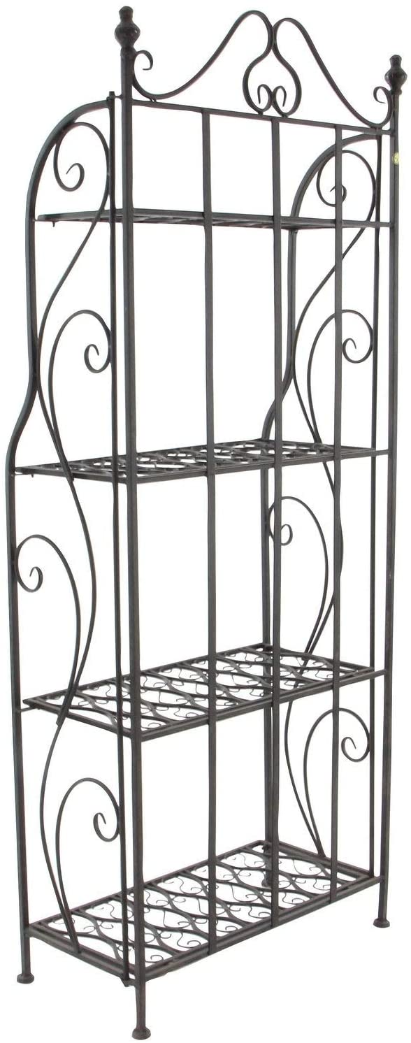Black Iron Scrollwork Baker's Rack Traditional - Diamond Home USA