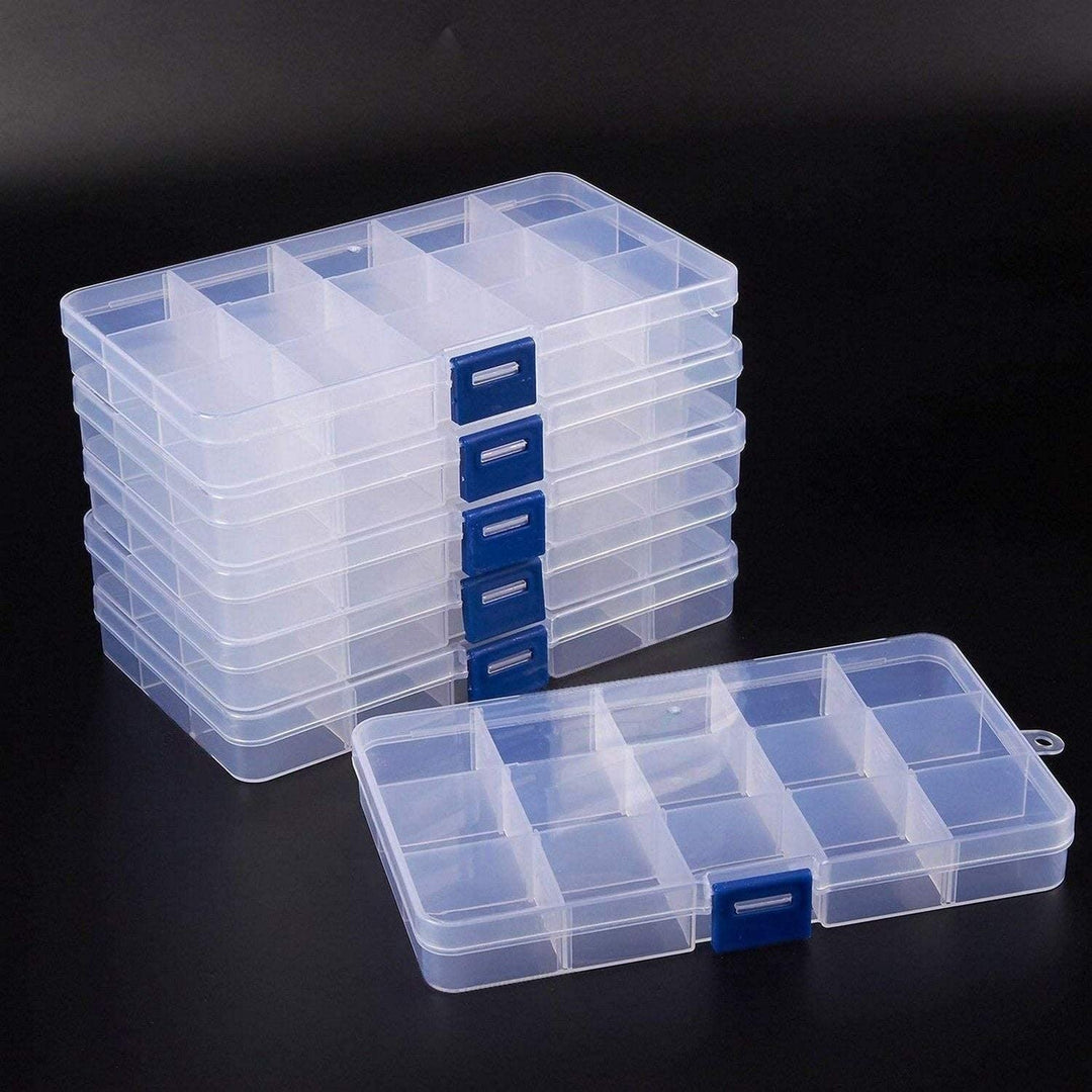 MISC Clear Jewelry Box 6 Pack Plastic Bead Storage Container Earrings Organizer