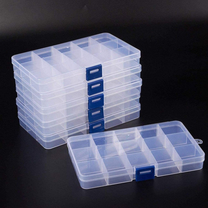 MISC Clear Jewelry Box 6 Pack Plastic Bead Storage Container Earrings Organizer