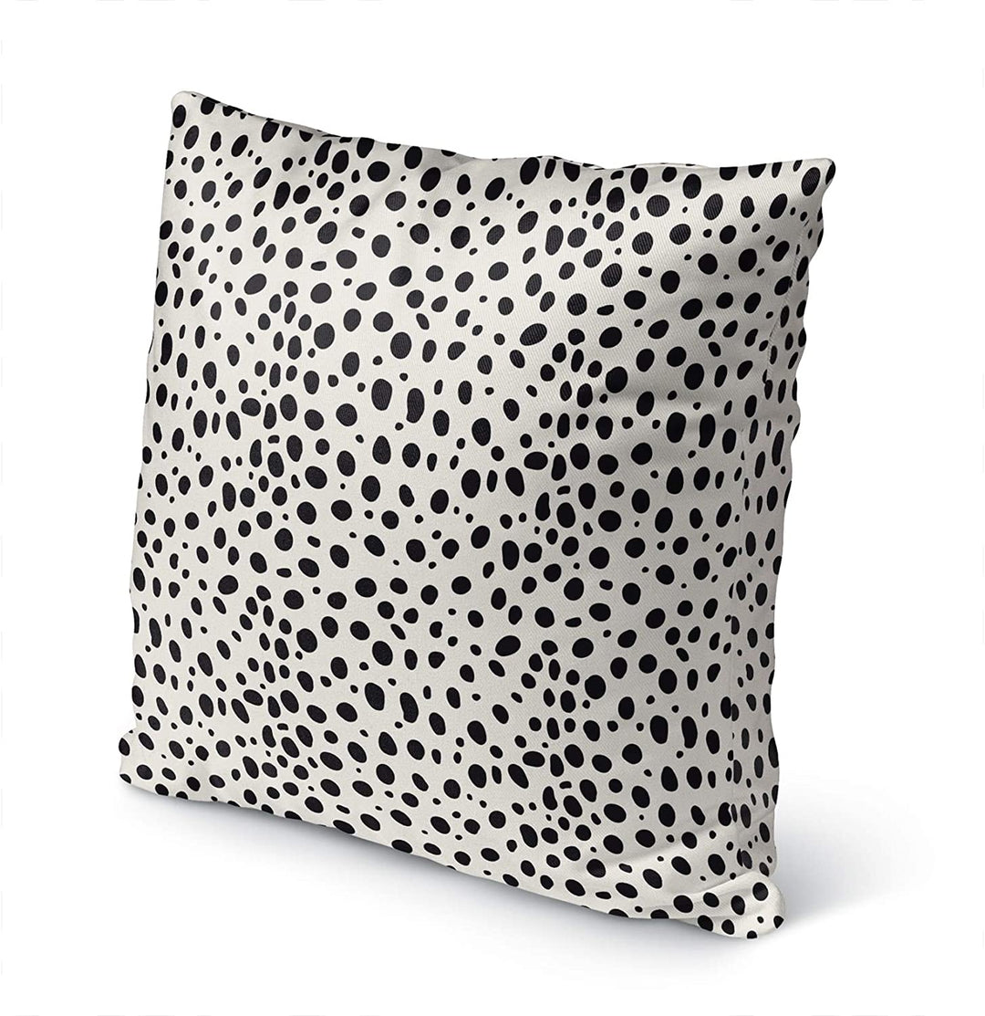 Cheetah Black Spot Indoor|Outdoor Pillow by Marina 18x18 Black Bohemian Eclectic Polyester Removable Cover