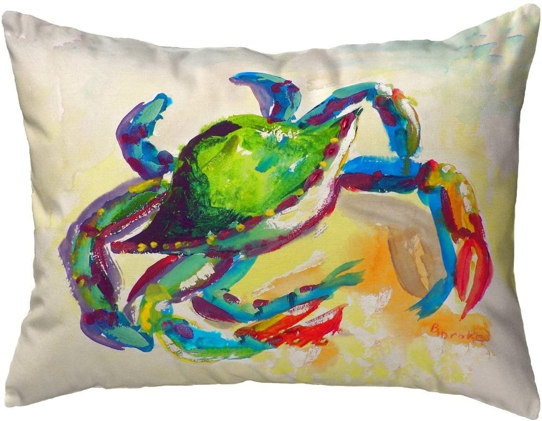 Teal Crab Small No Cord Pillow 11x14 Color Graphic