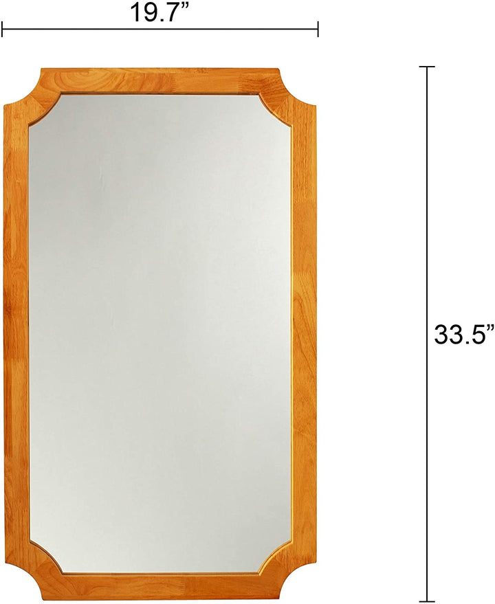 Maple Wall Mounted Accent Mirror Mid Century Modern Includes Hardware - Diamond Home USA