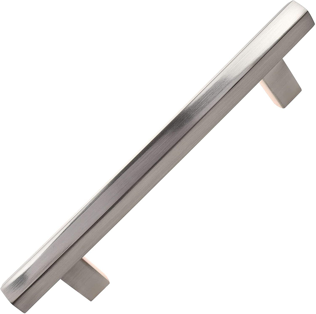 5 inch Center Satin Nickel Solid Hexagon Bar Pulls (10 Pack)