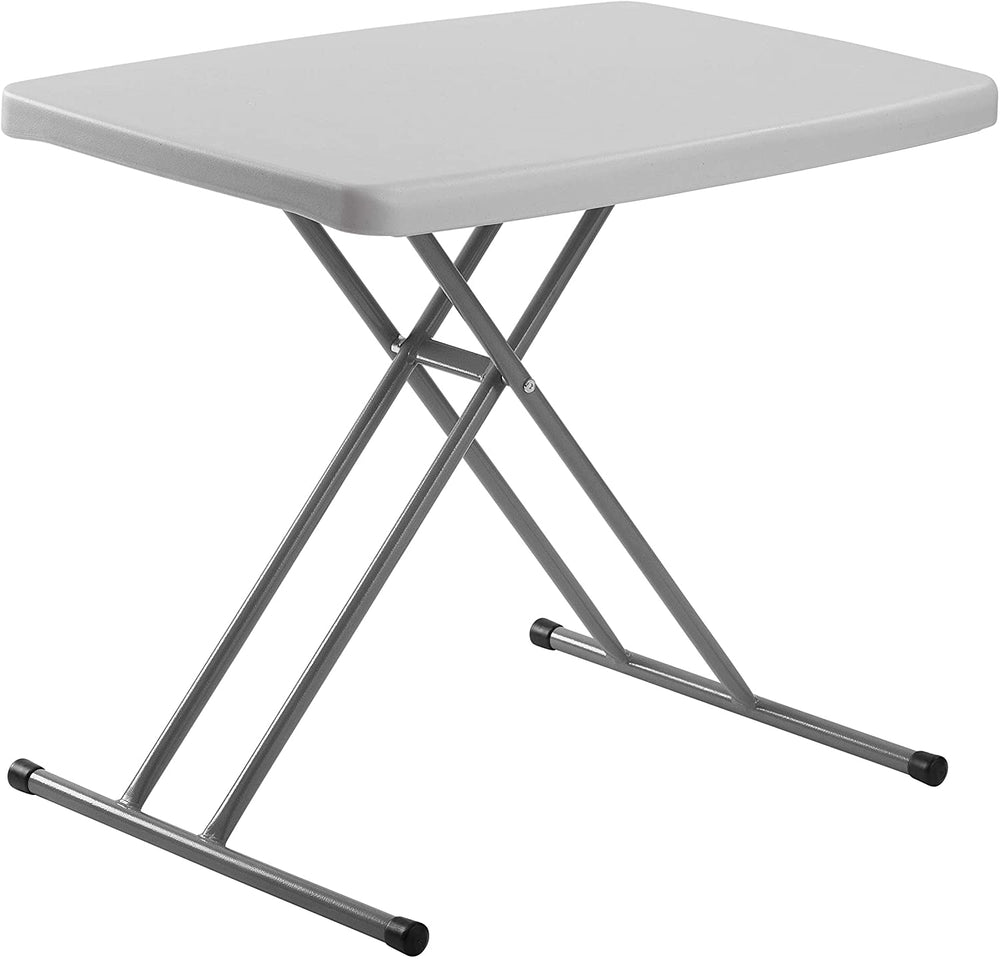 20 X 30 Height Adjustable Personal Folding Table Speckled Grey Modern Contemporary Rectangular Polypropylene - Diamond Home USA