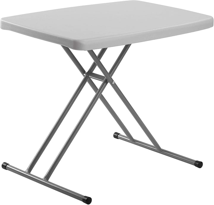 20 X 30 Height Adjustable Personal Folding Table Speckled Grey Modern Contemporary Rectangular Polypropylene - Diamond Home USA