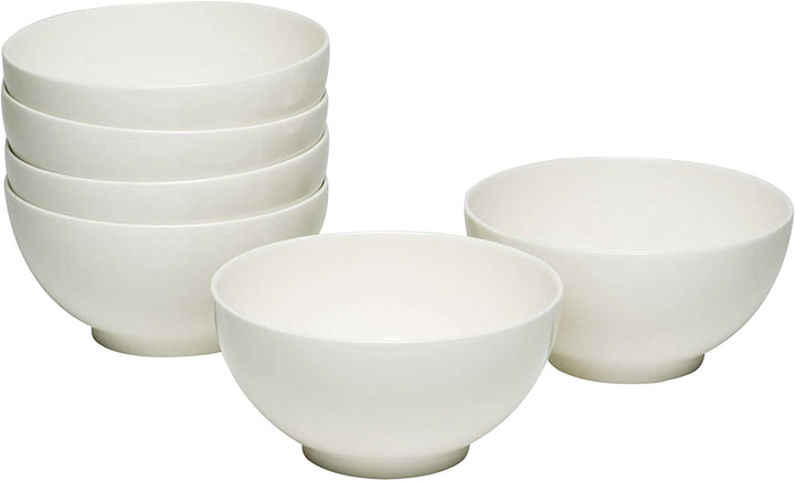 Time White Tall ereal Bowl (Set 6) Off/White Solid Modern