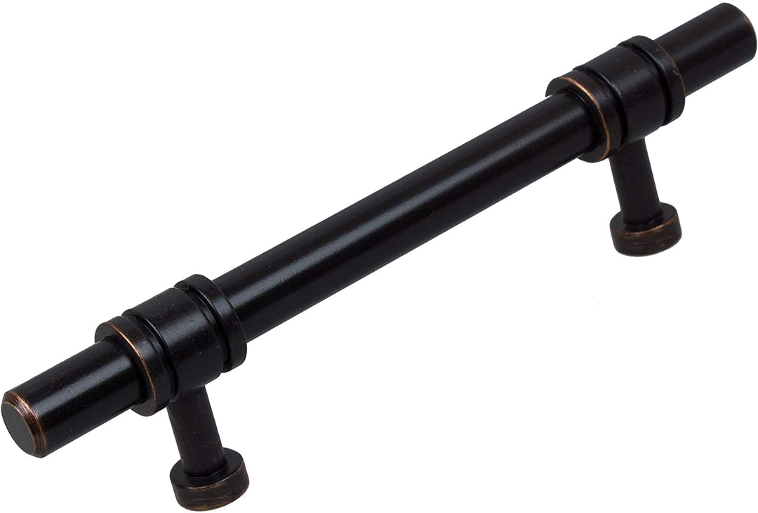5 Pack 3 3/4 Cc Oil Rubbed Bronze Solid Barrel Bar Pulls