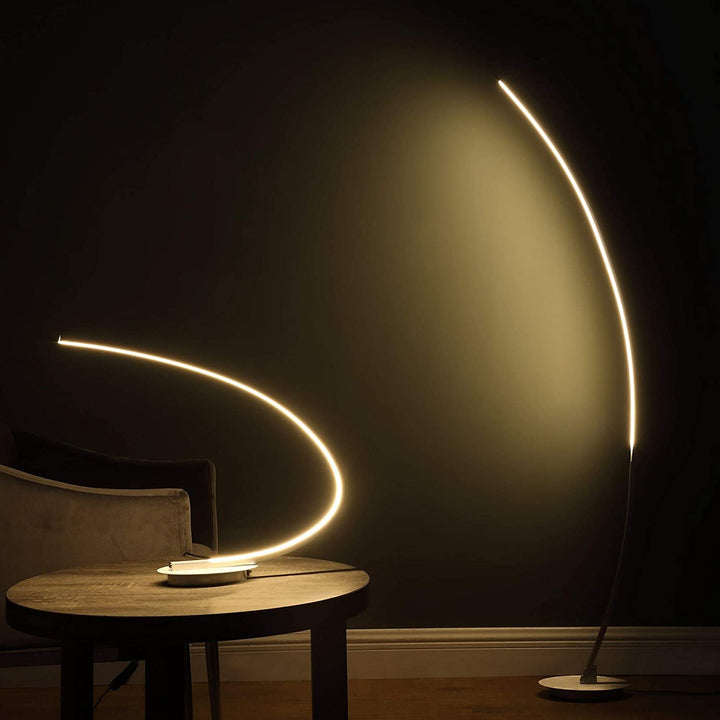 Eli Brushed Nickel Led Arc Tube Table Lamp Silver Modern Contemporary - Diamond Home USA