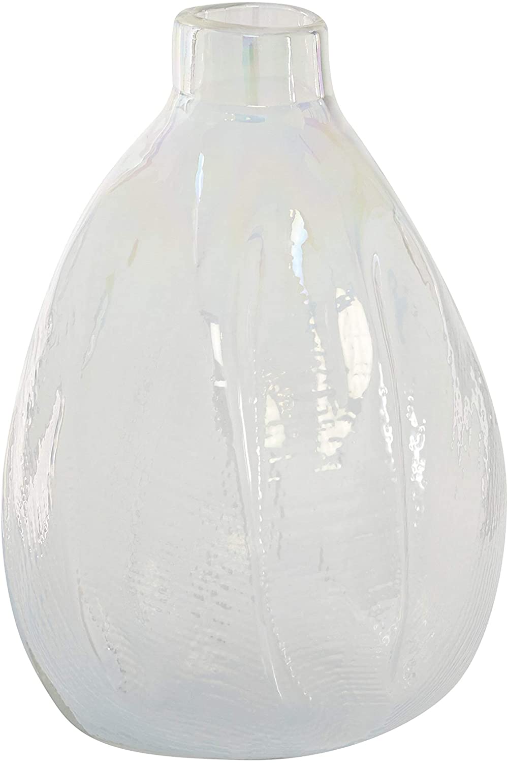 White Textured Glass Vase 11" X 16" 11 X 16 - Diamond Home USA
