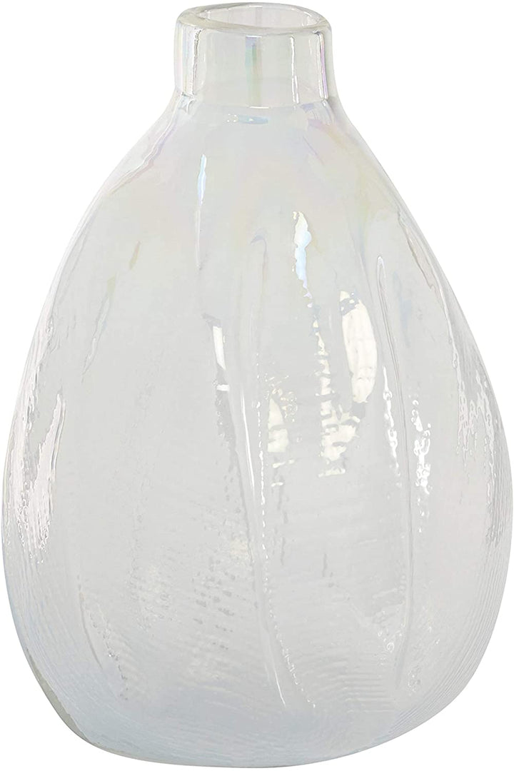 White Textured Glass Vase 11" X 16" 11 X 16 - Diamond Home USA
