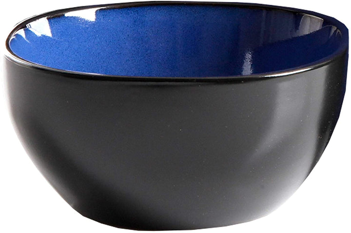 Home Modern Dinnerware Set Blue Solid Casual Round Stoneware 16 Piece Microwave Safe - Diamond Home USA