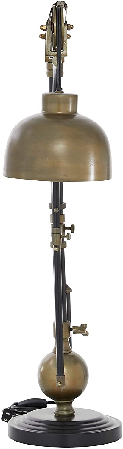 Antique Gold Black Adjustable Pulley Table Lamp 8 5" X 31" 9 X 18 31 Vintage - Diamond Home USA