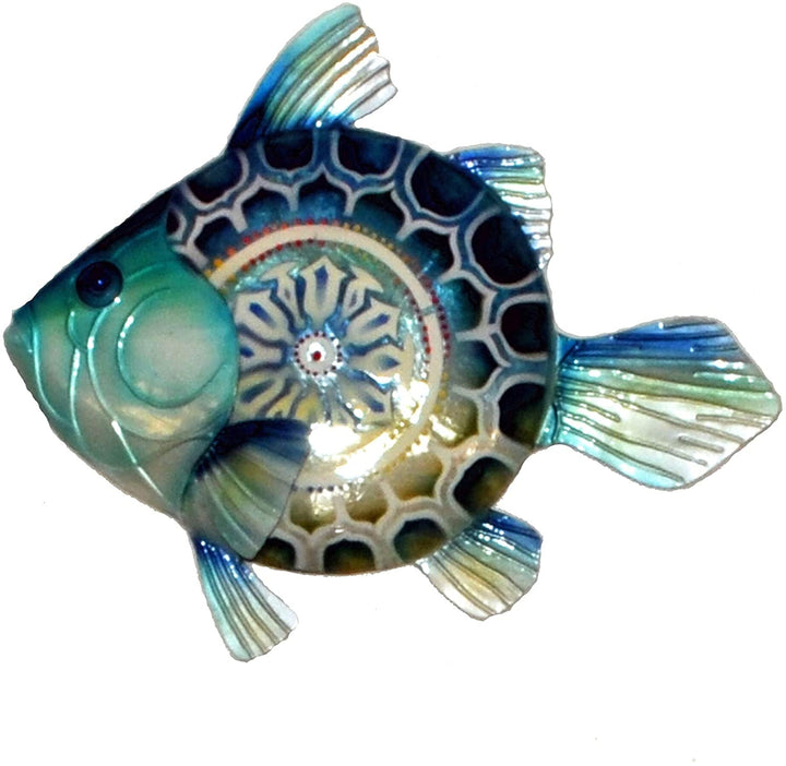 Handmade Blue Fish (Philippines) Hand Painted Art Iron