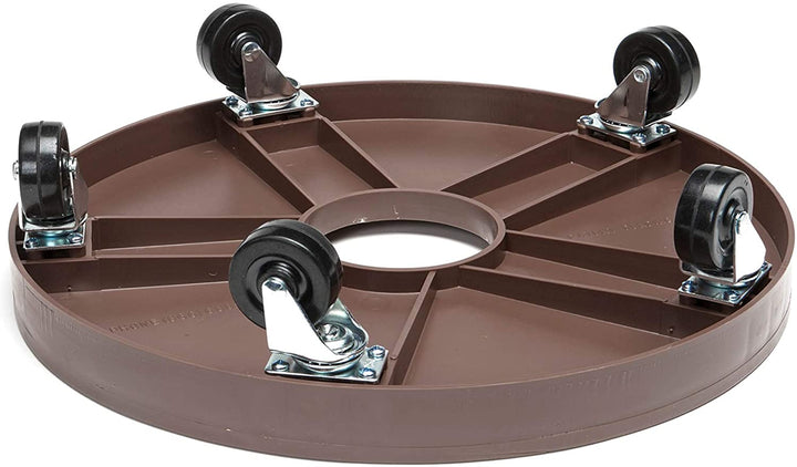 Plastic 16 inch Plant Dolly Hole Espresso Brown