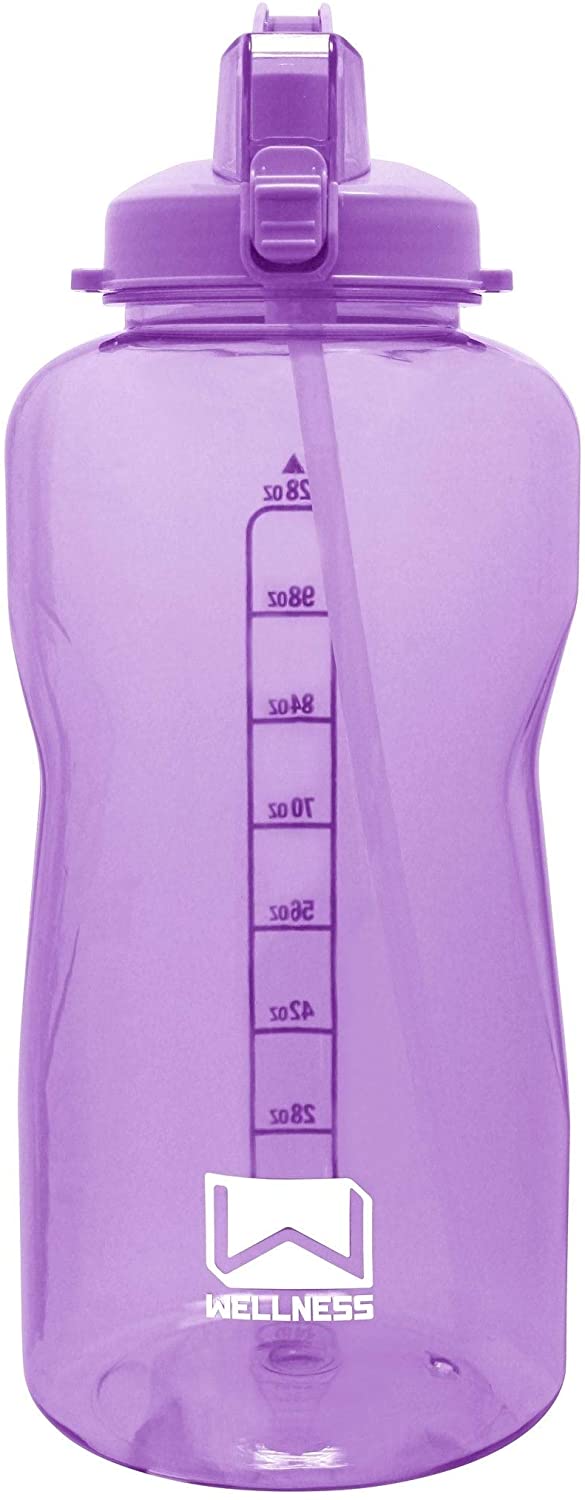 Giant Gallon Water Bottle Carry Handle Straw 128 Oz Lilac Oz