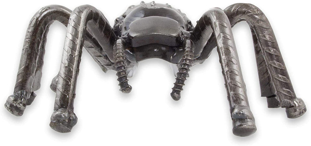 Handmade Upcycled Metal Sculpture 'Rustic Tarantula' (Mexico) Grey - Diamond Home USA