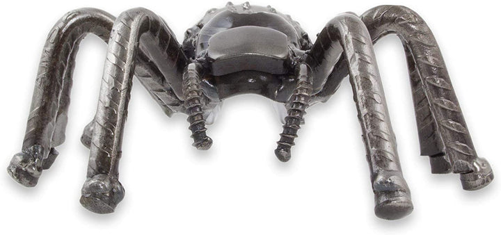 Handmade Upcycled Metal Sculpture 'Rustic Tarantula' (Mexico) Grey - Diamond Home USA