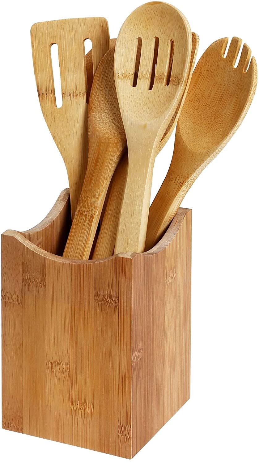 MISC Home Bamboo Utensil Holder Kitchen Cooking Tools Cutlery