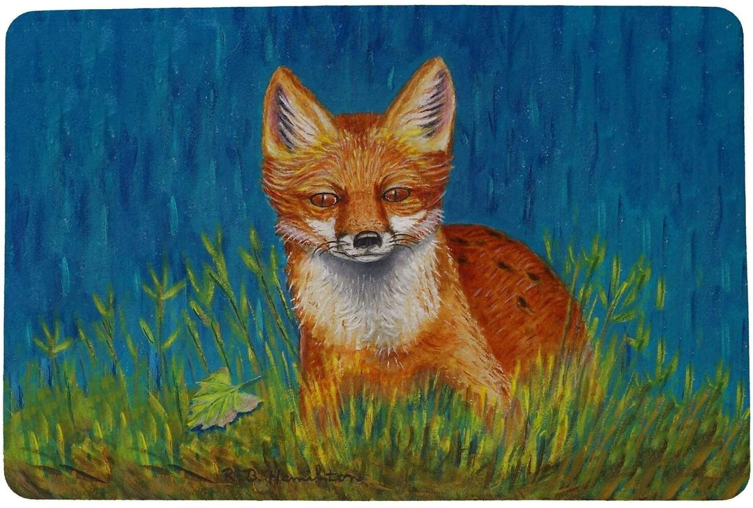 Red Fox Door Mat 18x26 Color Country Rectangle Polyester