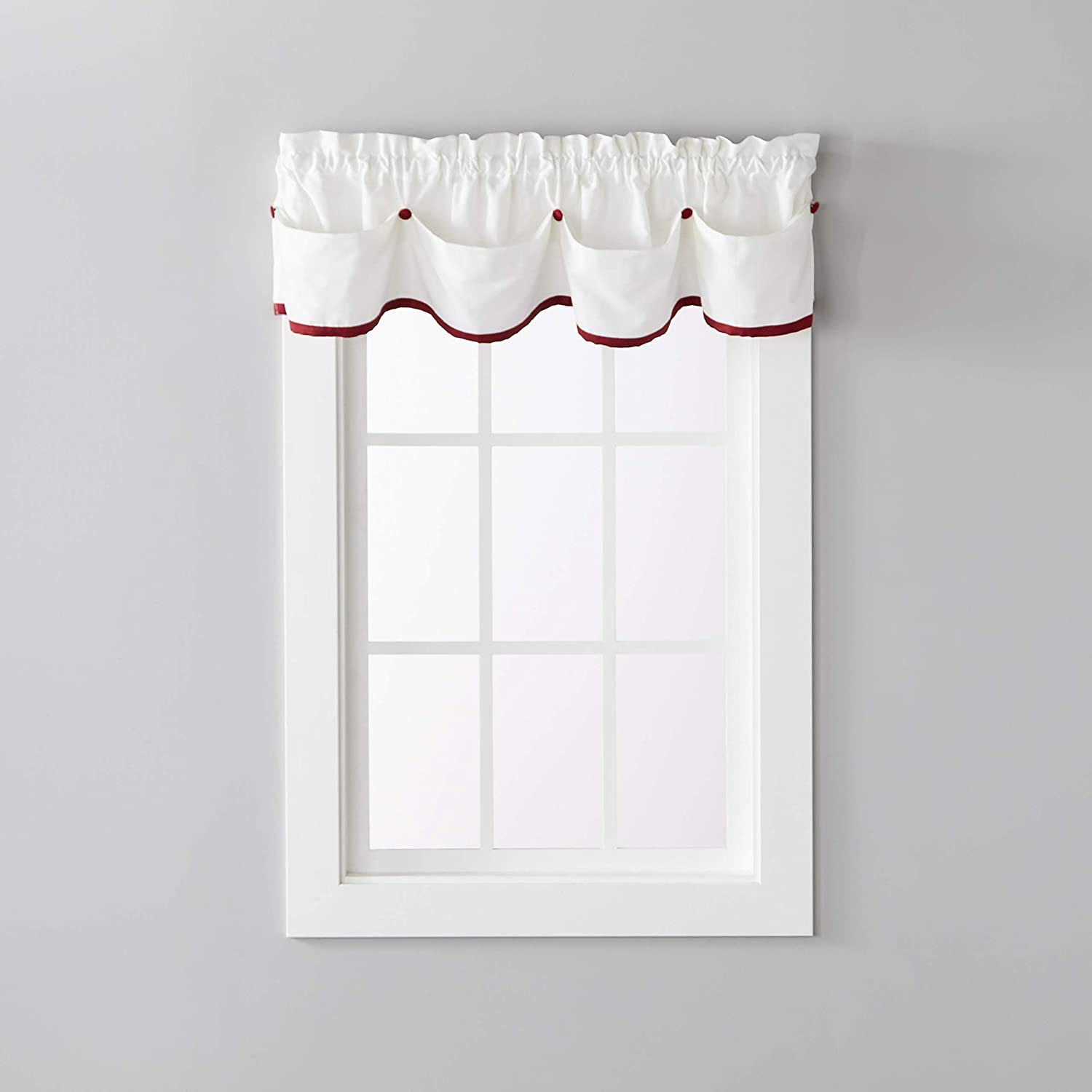 13 Inch Valance Berry Red Solid Transitional 100%