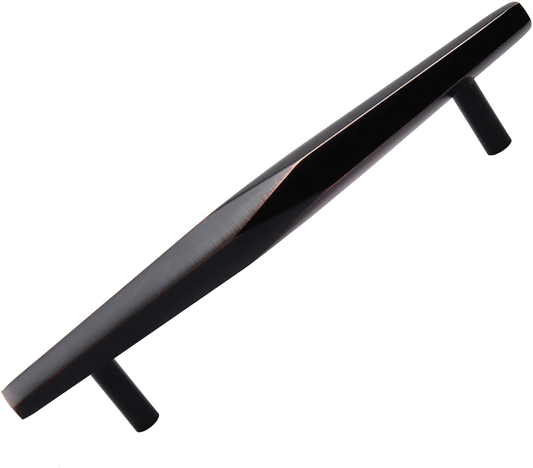 10 Pack 5 inch Center Solid Faceted Bar Pull Brown Modern