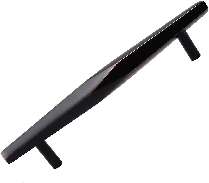 10 Pack 5 inch Center Solid Faceted Bar Pull Brown Modern