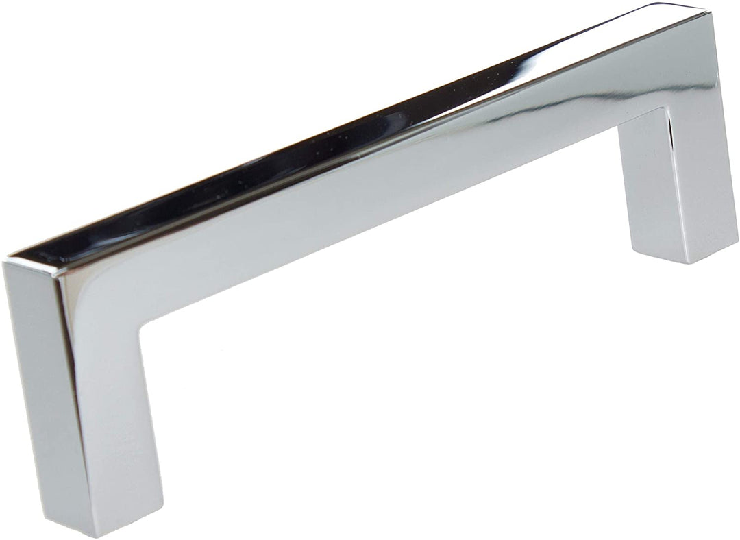 5 Pack 3 3/4 Cc Polished Chrome Solid Square Bar Pulls