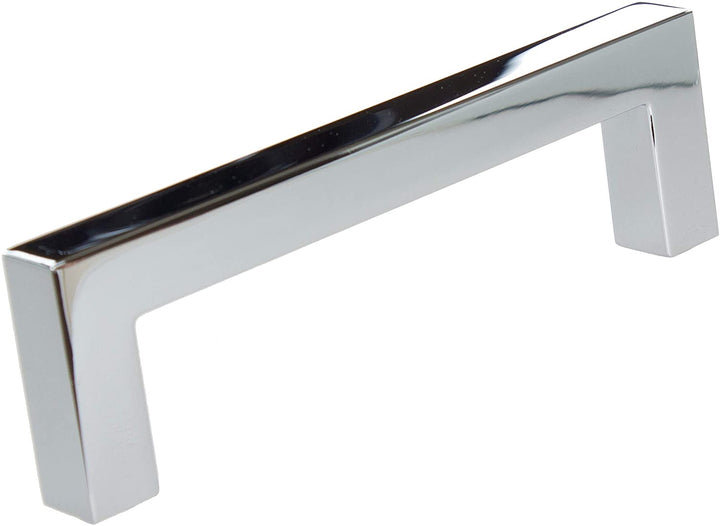 5 Pack 3 3/4 Cc Polished Chrome Solid Square Bar Pulls