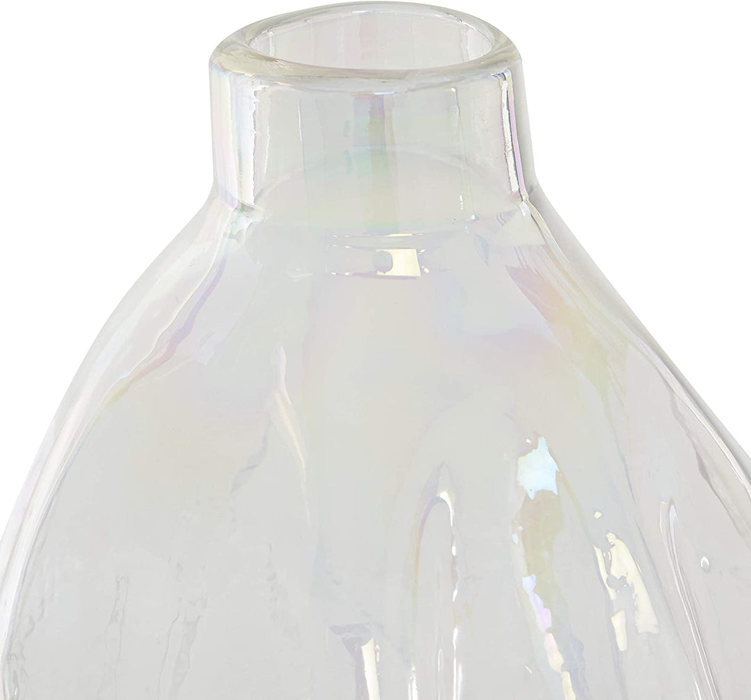 White Textured Glass Vase 11" X 16" 11 X 16 - Diamond Home USA