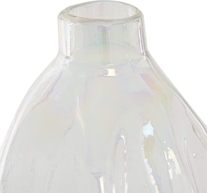 White Textured Glass Vase 11" X 16" 11 X 16 - Diamond Home USA