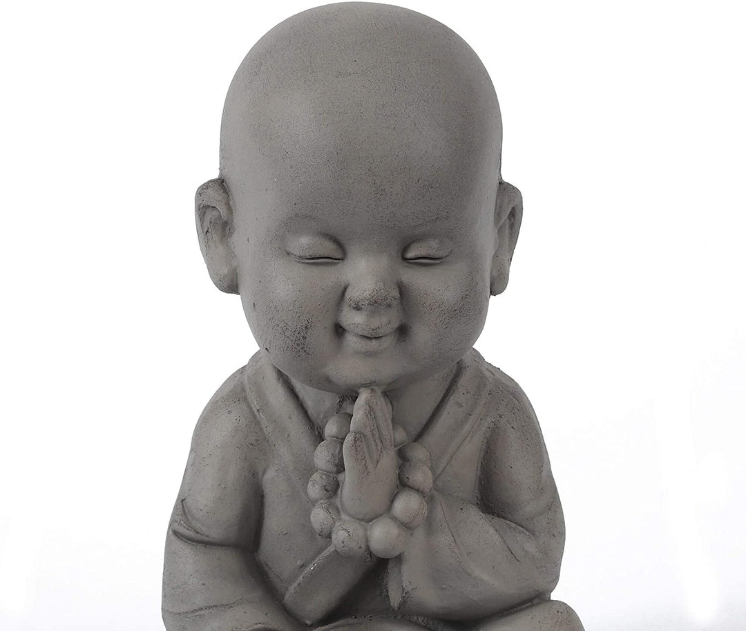 MISC Meditating Buddha Garden Statue Grey Oriental Magnesium Oxide Handmade