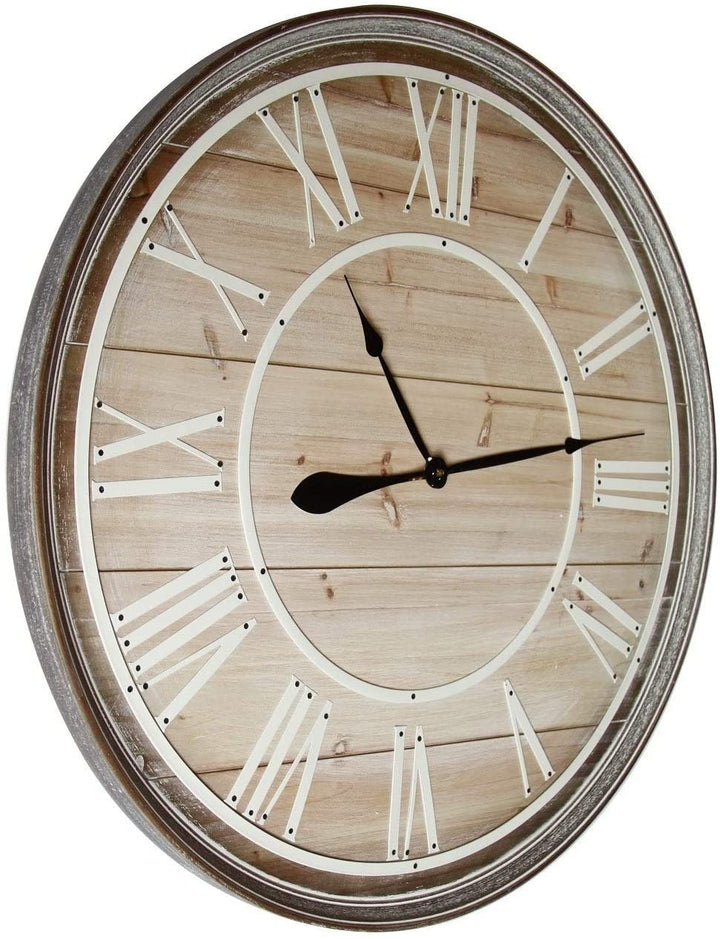 Home Decor Rustic Age Wall Clock Color Industrial Rustic Round Metal - Diamond Home USA