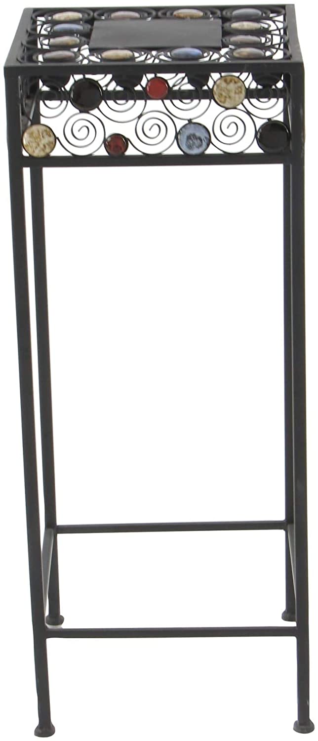 20 inch Metal/Ceramic (Set 3) Black Rustic Square Metal