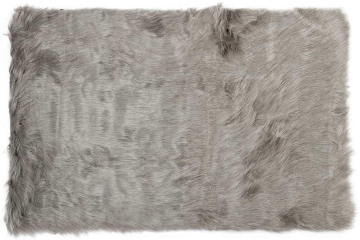 60" X 96" Gray Sheepskin Rug/Throw Grey Solid Color