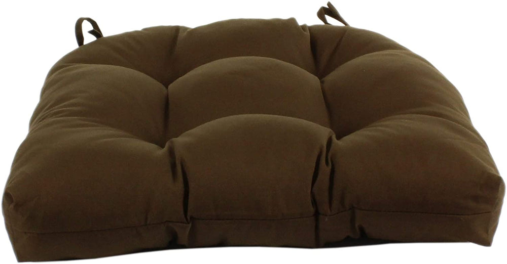 Brown Colored Indoor/Outdoor Seat Cushion Patio D 20" X 2 Tie Backs 3" Color Block Traditional Polyester Uv Resistant - Diamond Home USA