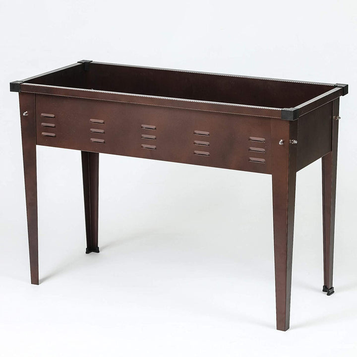 49 5in Metal Rectangular Raised Garden Planter Brown Traditional