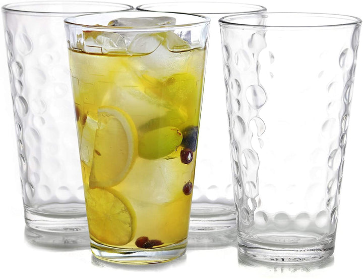 4 Piece 16 Oz Tumbler Set Bubble Pattern Clear