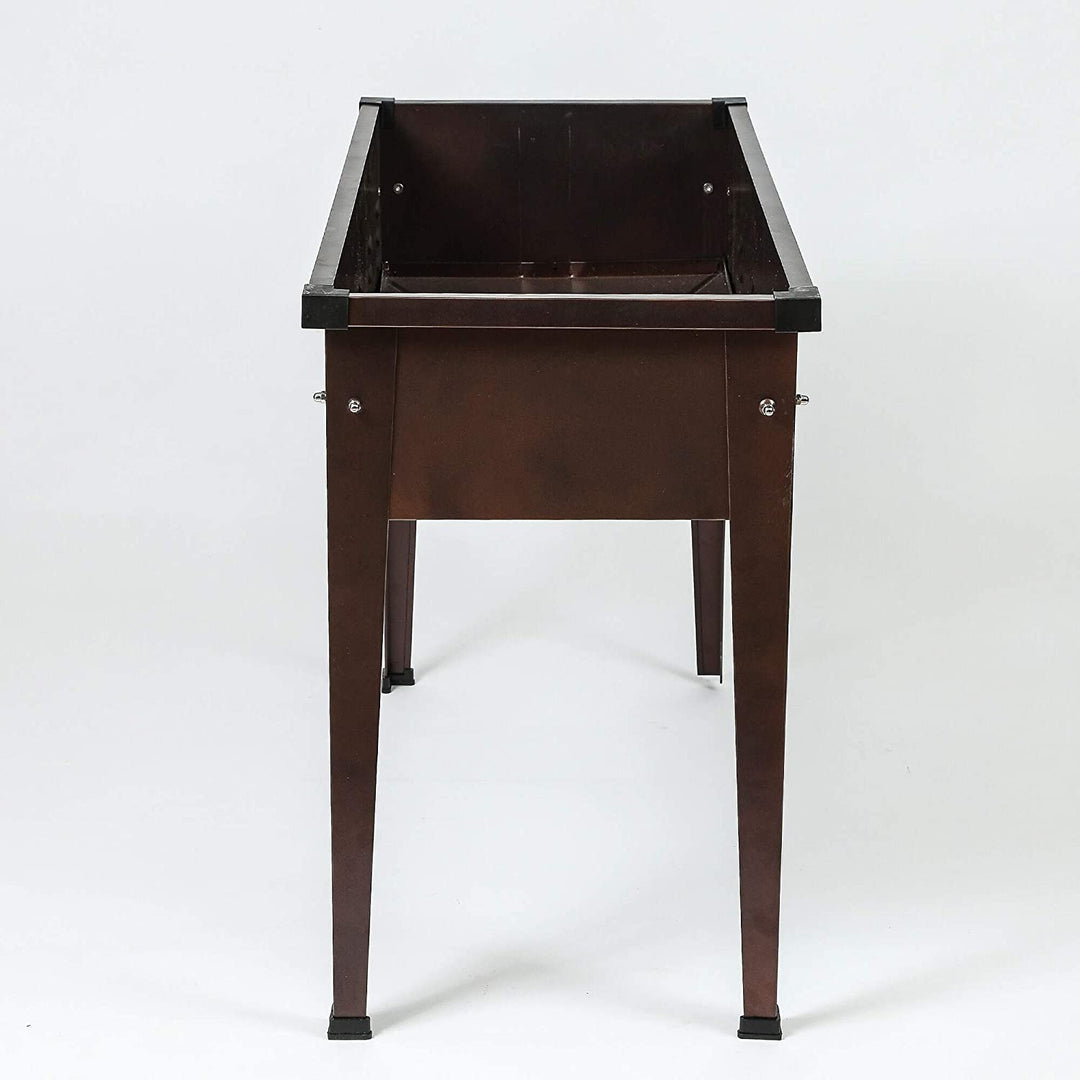 49 5in Metal Rectangular Raised Garden Planter Brown Traditional