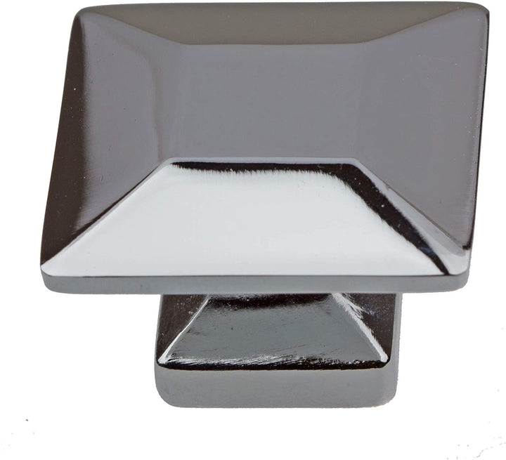 5 Pack 1 3/8 Polished Chrome Modern Square Cabinet Knobs