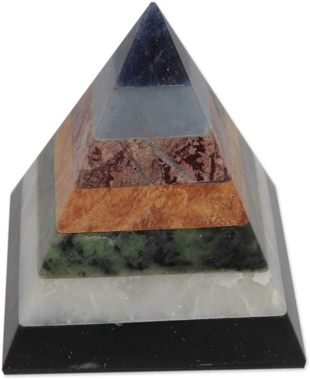 Positive Spirituality' Sculpture (Peru) Black Blue Red Stone Handmade - Diamond Home USA
