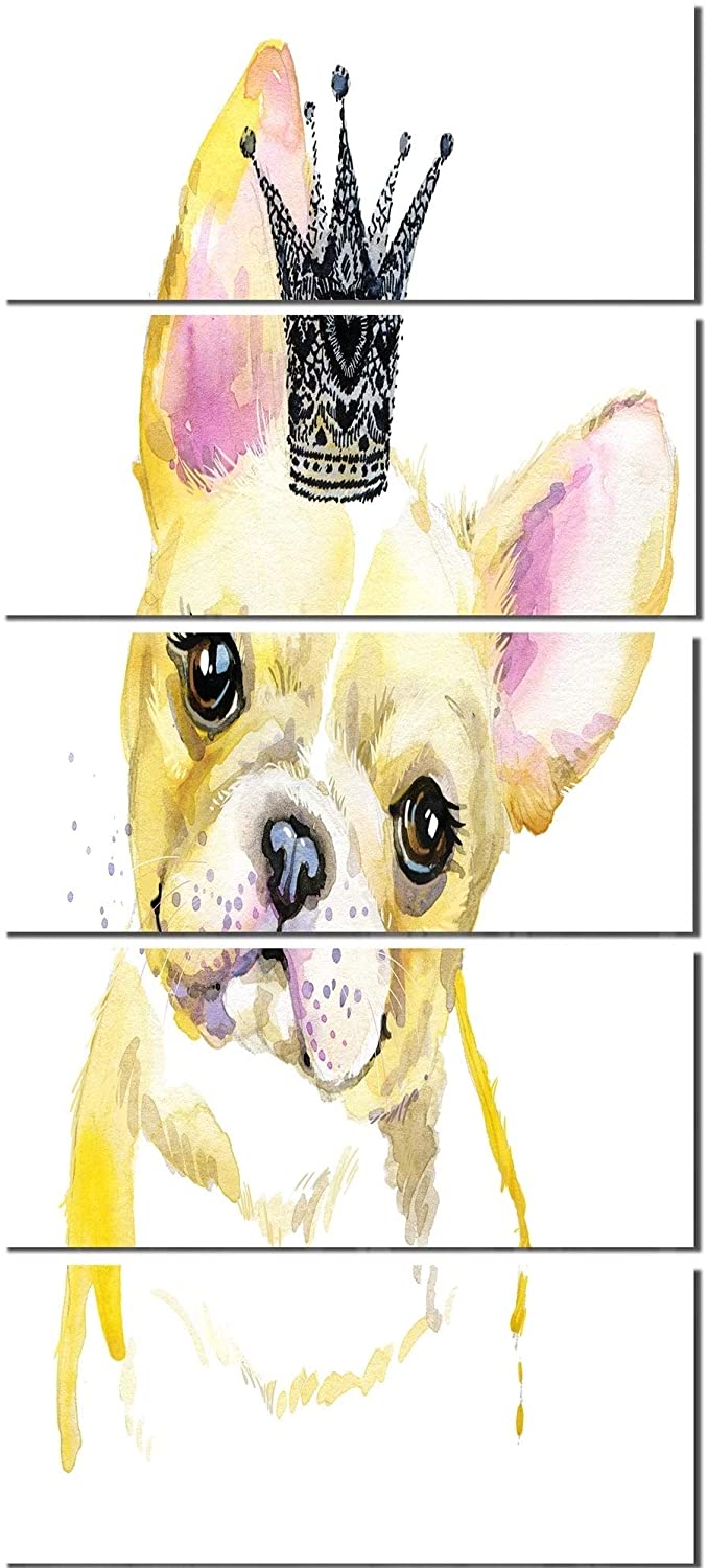 French Bulldog Black Crown' Contemporary Animal Glossy Metal