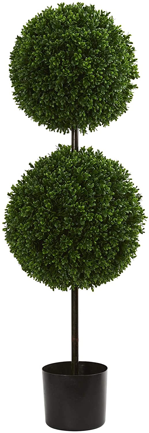 3 5' Boxwood Double Ball Artificial Topiary Tree Uv